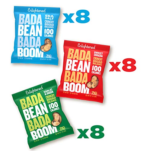Crunchy Broad Beans Savory Variety Pack: Sea Salt, Sweet Sriracha, Garlic & Onion