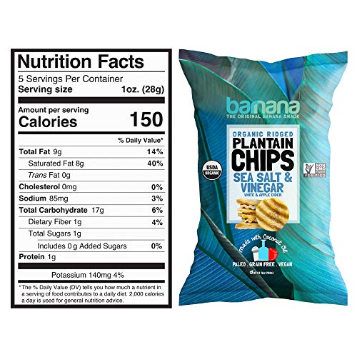 Organic Plantain Chips Variety Pack: Himalayan Sea Salt, Acapulco Lime, Sea Salt & Vinegar, Spicy Mango Salsa