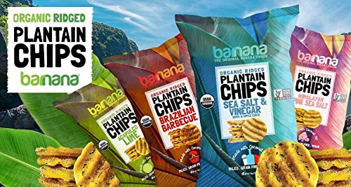 Organic Plantain Chips Variety Pack: Himalayan Sea Salt, Acapulco Lime, Sea Salt & Vinegar, Spicy Mango Salsa