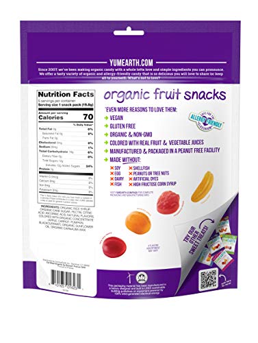 Organic Fruit Snacks: Banana, Strawberry, Peach, Cherry
