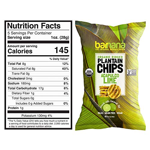 Organic Plantain Chips Variety Pack: Himalayan Sea Salt, Acapulco Lime, Sea Salt & Vinegar, Spicy Mango Salsa