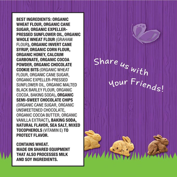 Organic Baked Bunny Graham Crackers: Honey, Chocolate & Chocolate Chip