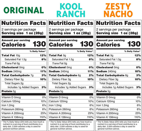 Organic Kale Chips Variety Pack: Original, Kool Ranch, Zesty Nacho