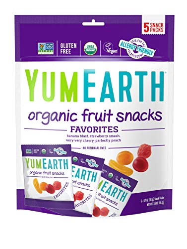 Organic Fruit Snacks: Banana, Strawberry, Peach, Cherry