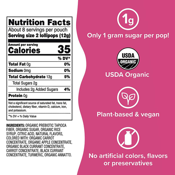 Organic Lolli's 1g Sugar: Watermelon Wizard, Rainbow Ice, Fairytale Fruit, Blue Razz